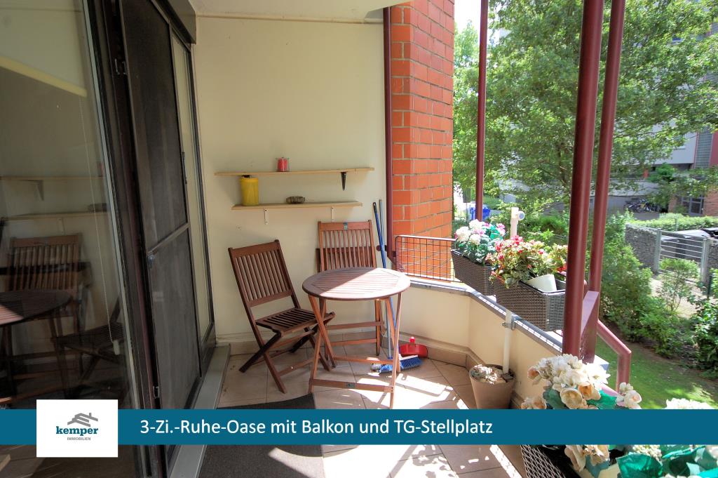 3-Zi.-Ruhe-Oase mit Balkon u. TG-Stellplatz